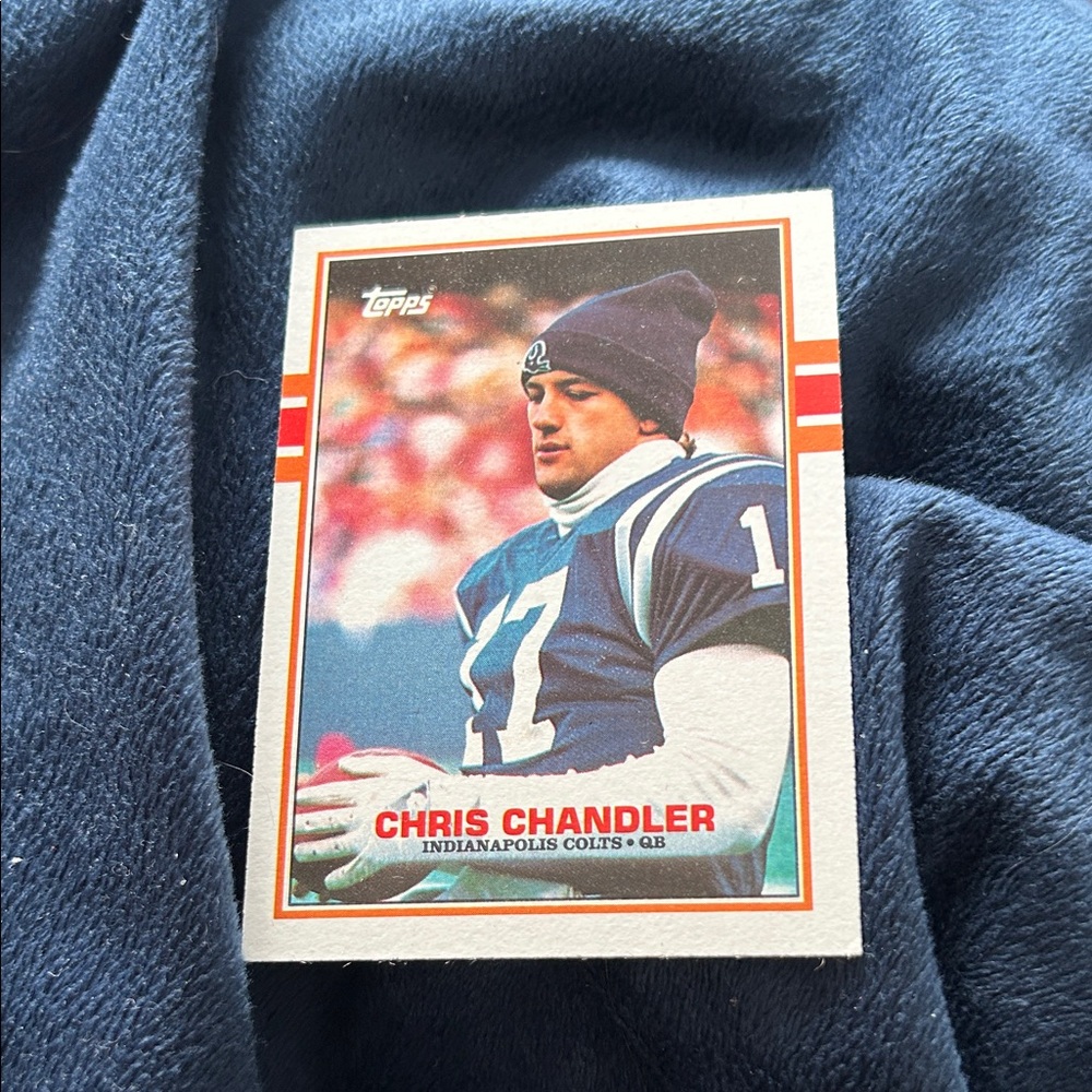 Topps Chris Chandler Colts Card - Blue and White 1989